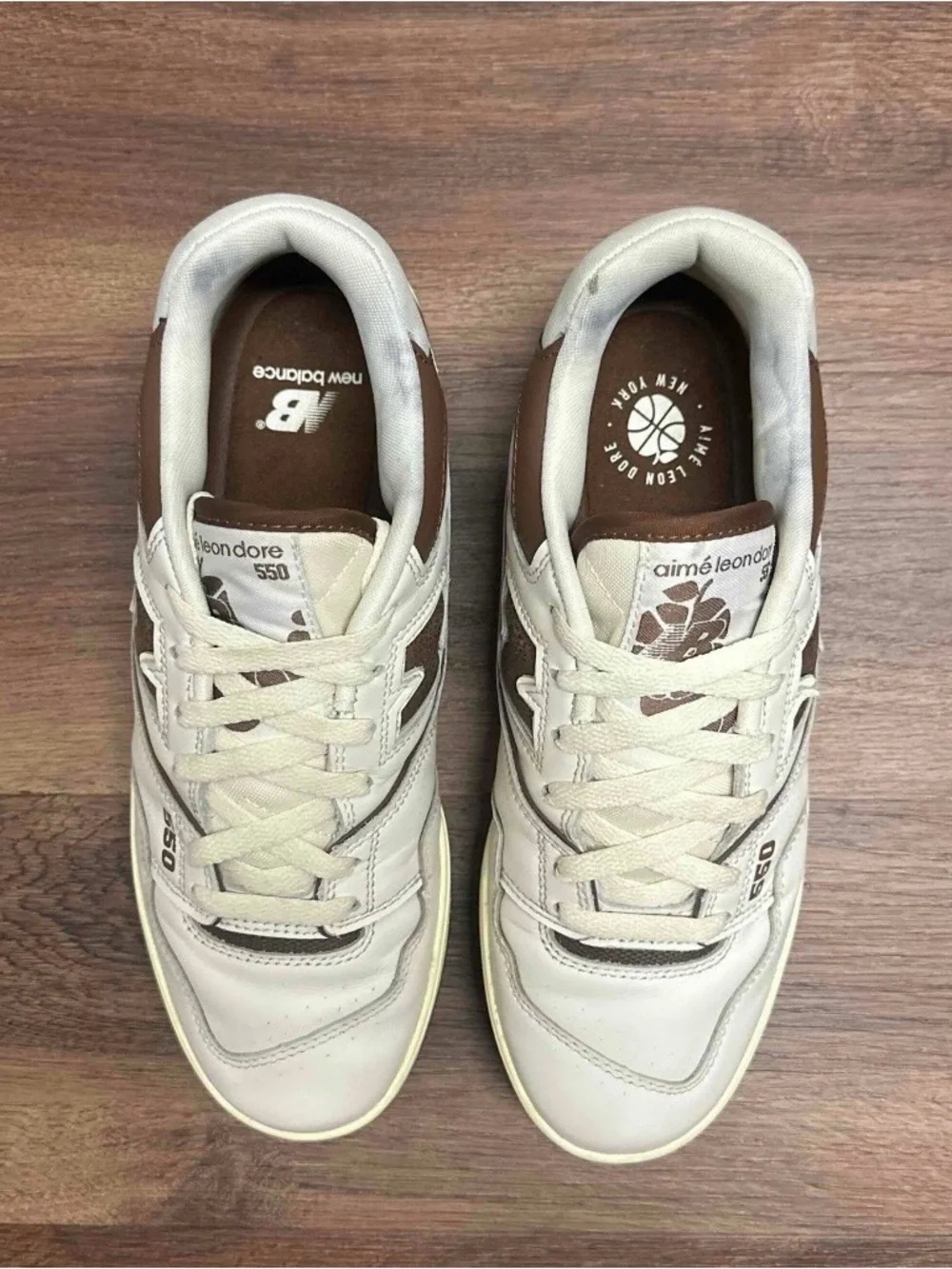 New Balance x Aime Leon Dore NB 550 Men’s Sneakers in White and Brown